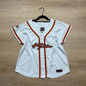 Harley Davidison Embroidered Jersey‎ Women’s XL Color White/Orange